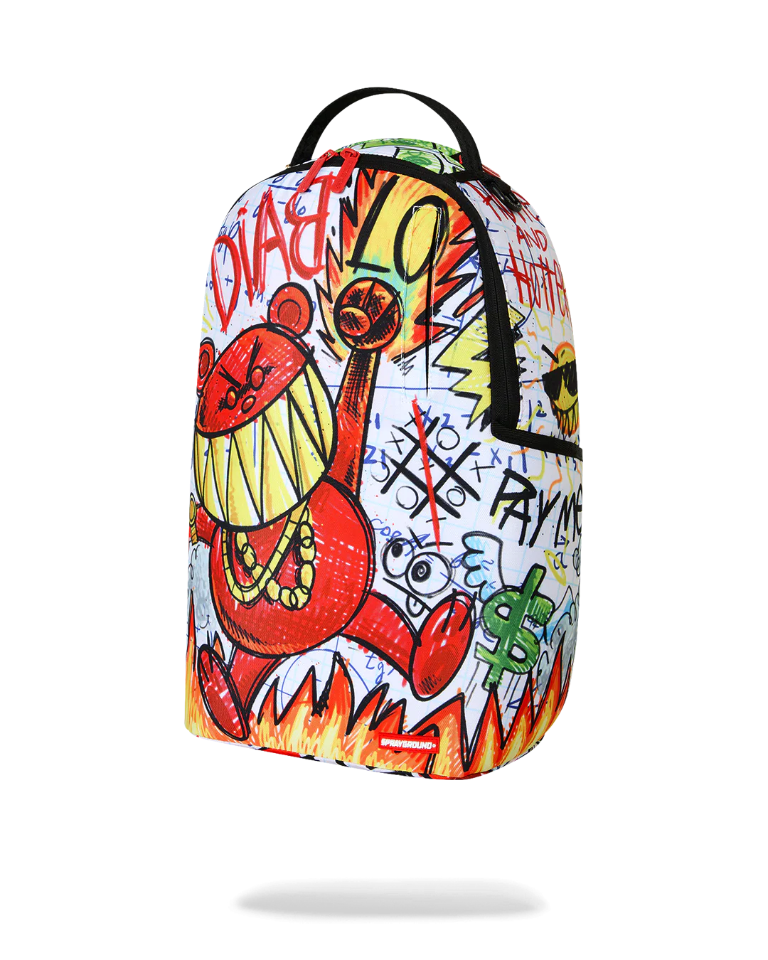 Sprayground Doodle Diablo Essay Backpack - White / Red / Green
