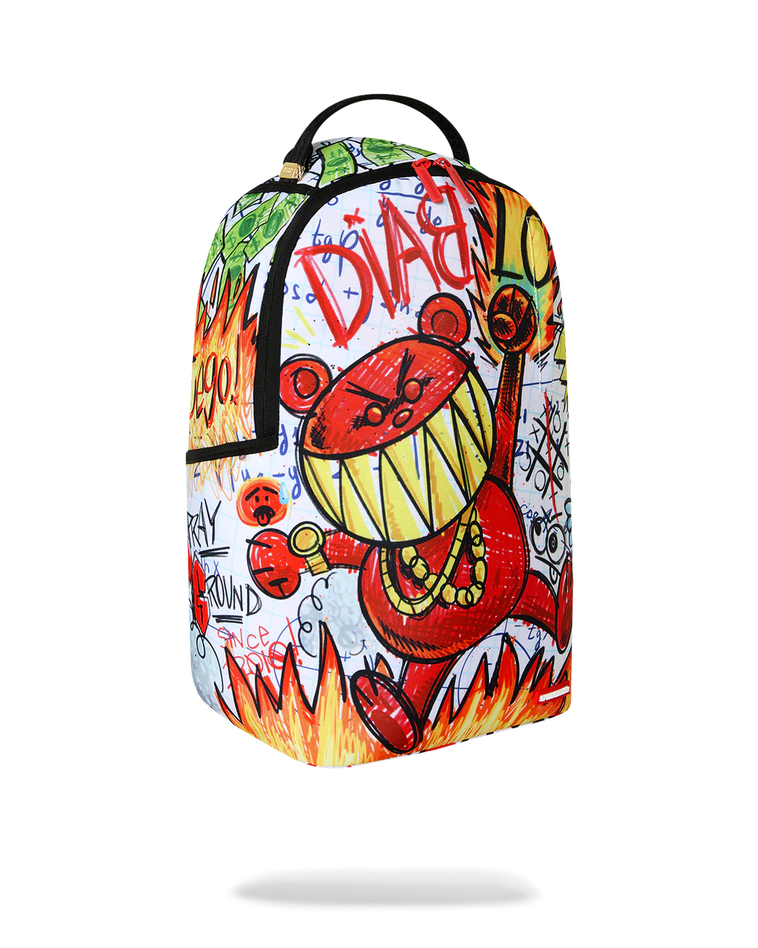 Sprayground Doodle Diablo Essay Backpack - White / Red / Green