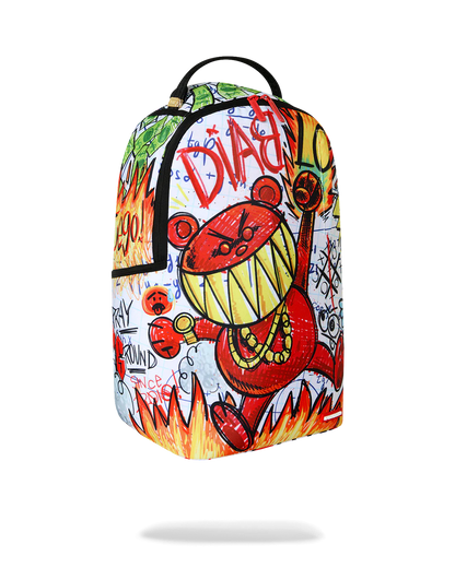 Sprayground Doodle Diablo Essay Backpack - White / Red / Green