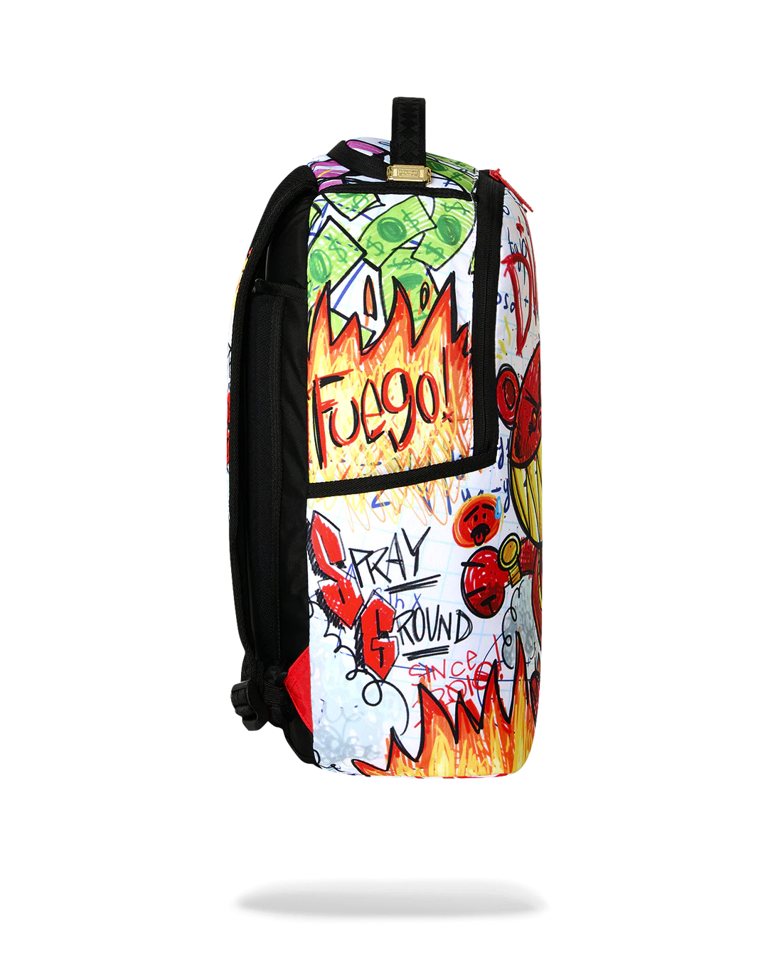 Sprayground Doodle Diablo Essay Backpack - White / Red / Green