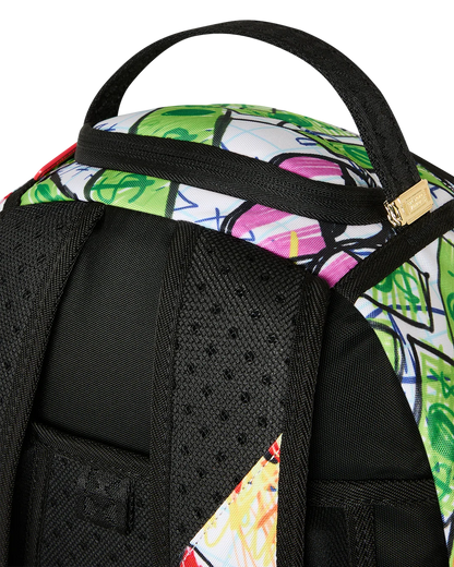 Sprayground Doodle Diablo Essay Backpack - White / Red / Green