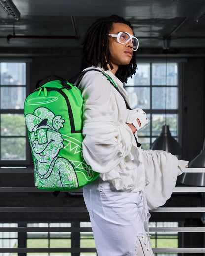 Sprayground Money Bear The Disruptor Backpack - Green / White