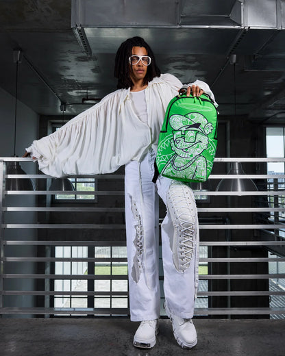 Sprayground Money Bear The Disruptor Backpack - Green / White