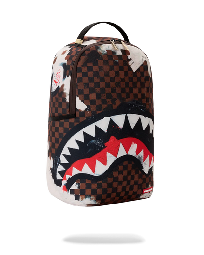Sprayground Shark In Paris Backpack - Brown/White