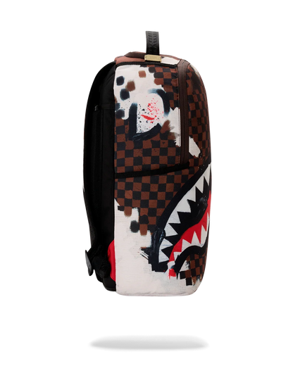Sprayground Shark In Paris Backpack - Brown/White