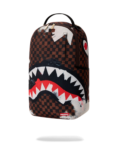 Sprayground Shark In Paris Backpack - Brown/White