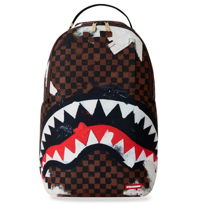 Sprayground Shark In Paris Backpack - Brown/White