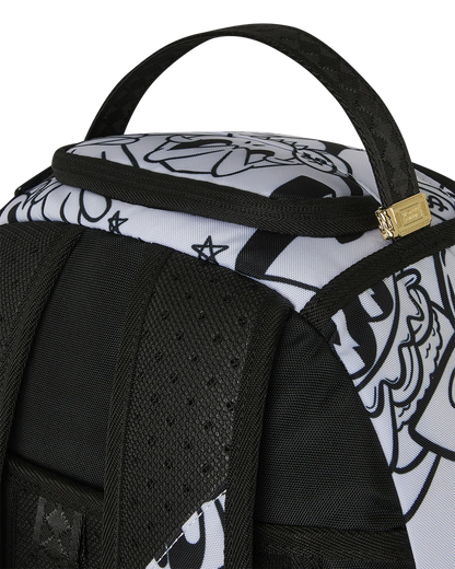 Sprayground Astromane Sky Writer Backpack - White / Black / Gold