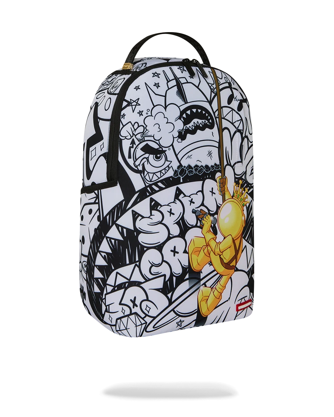 Sprayground Astromane Sky Writer Backpack - White / Black / Gold