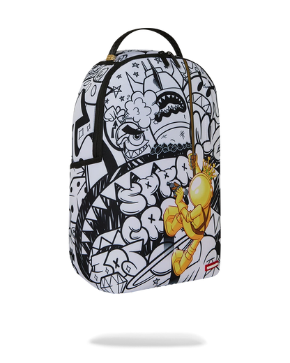 Sprayground Astromane Sky Writer Backpack - White / Black / Gold