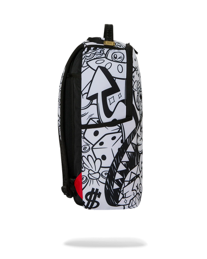 Sprayground Astromane Sky Writer Backpack - White / Black / Gold
