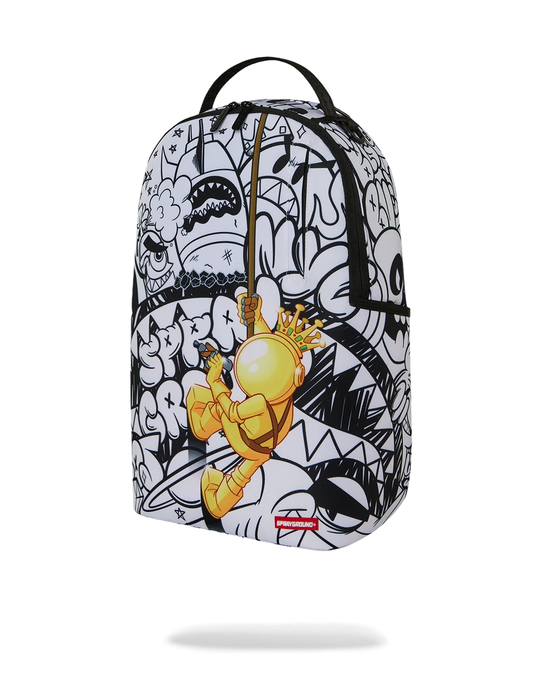 Sprayground Astromane Sky Writer Backpack - White / Black / Gold