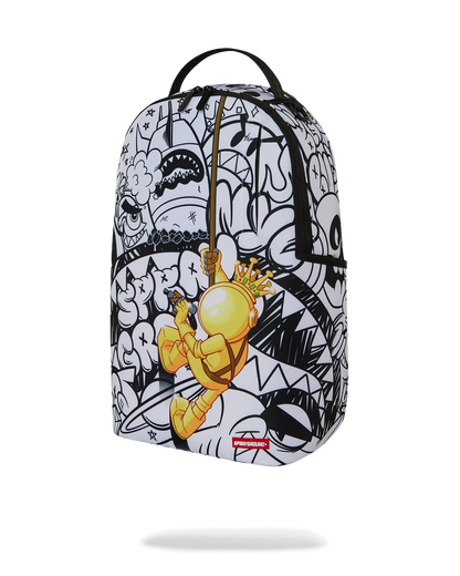 Sprayground Astromane Sky Writer Backpack - White / Black / Gold