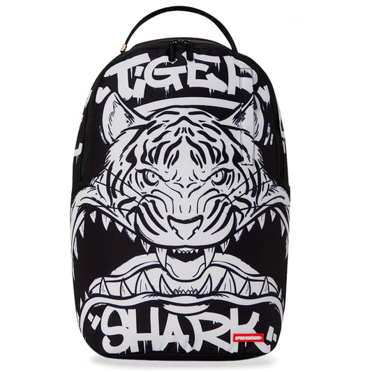 Sprayground Tiger Shark Backpack - Black / White Black White