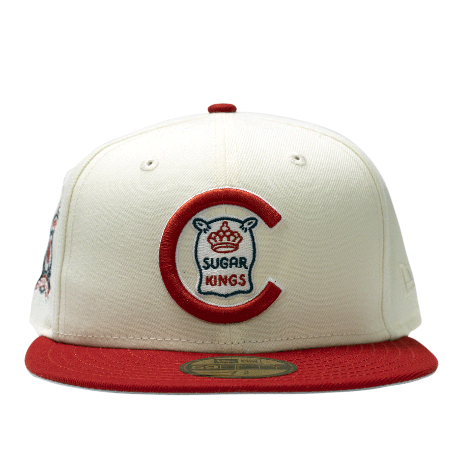 New Era Havana Sugar Kings - 59FIFTY Custom Fitted Hat - Chrome / Scarlet 7 1/4