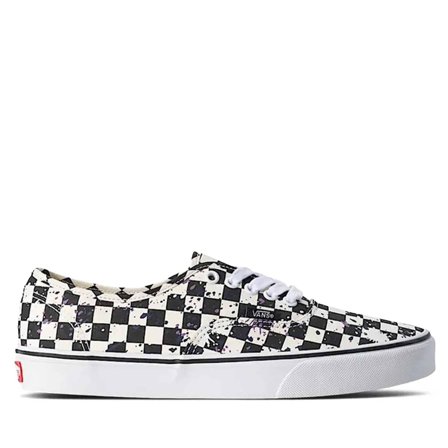 Men's Vans Authentic Splatter Checkboard - Black / White