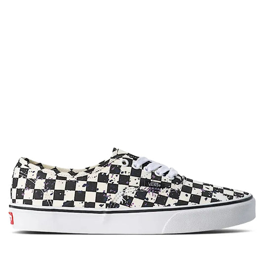 Men's Vans Authentic Splatter Checkboard - Black / White Black White