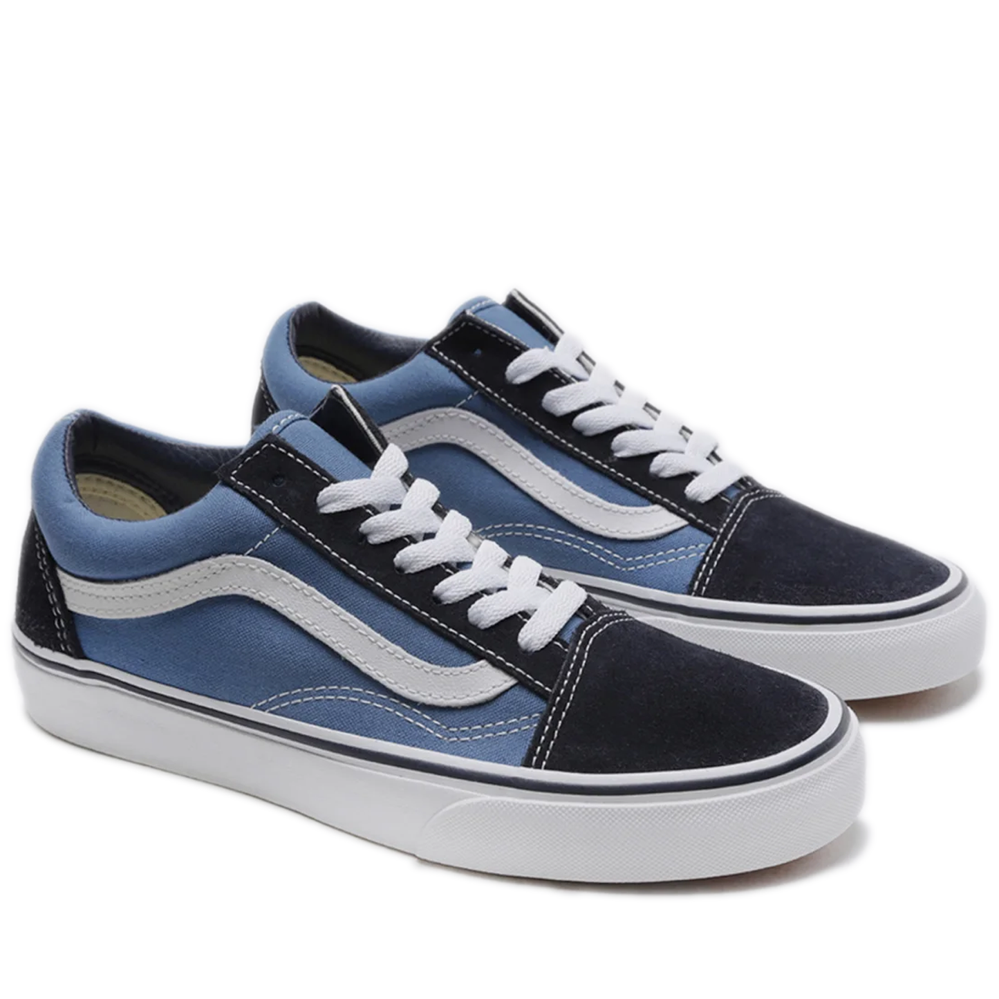 Grade School Vans Old Skool Canvas Shoes - Navy/ Blue