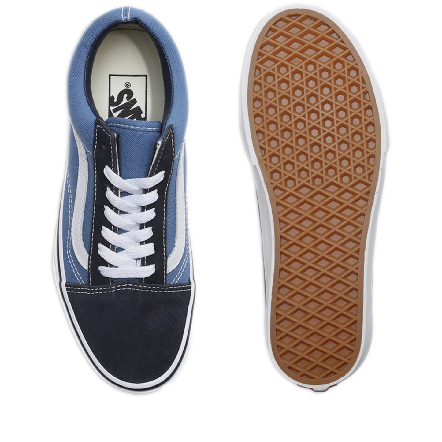 Grade School Vans Old Skool Canvas Shoes - Navy/ Blue