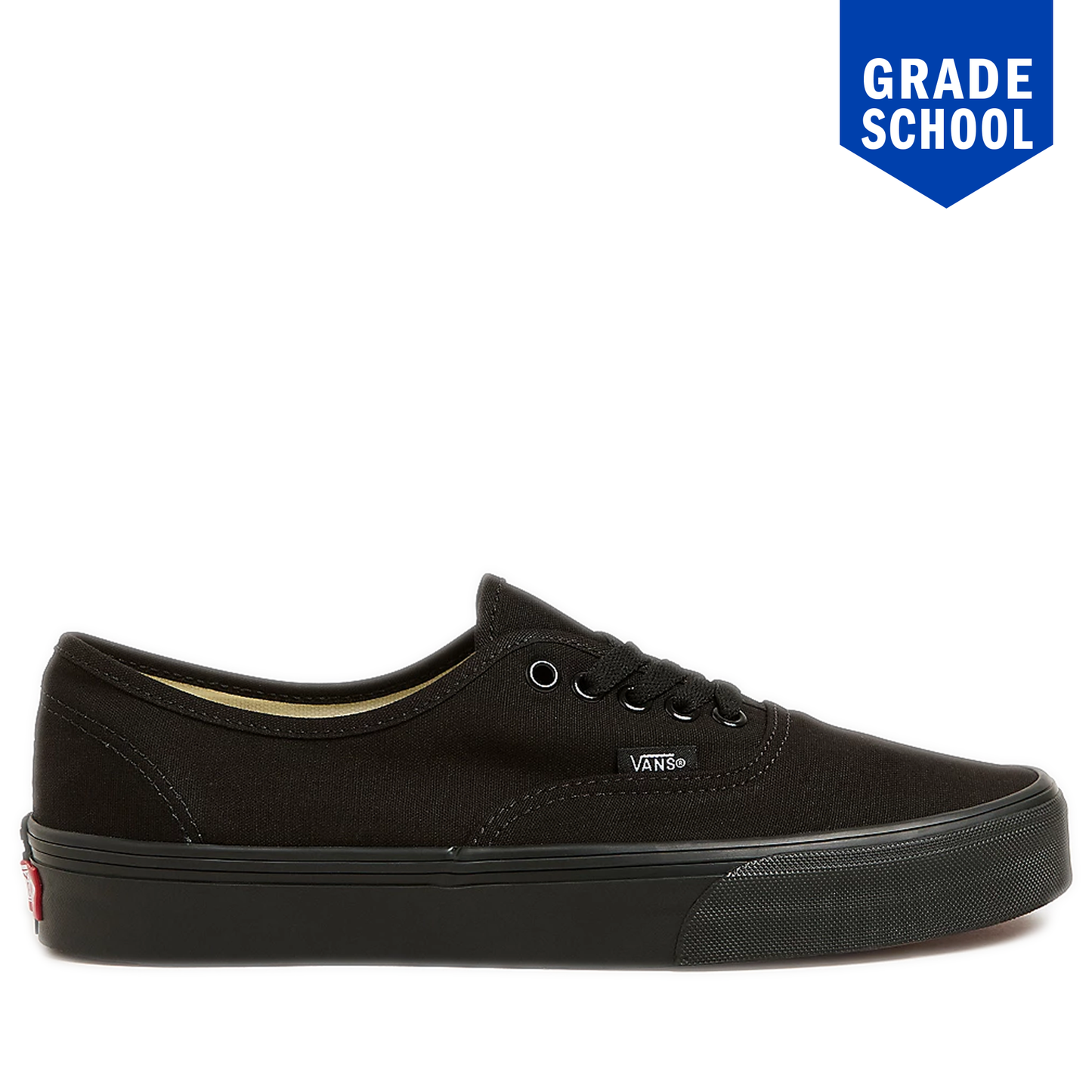 Grade School Vans Authentic Shoes - Black/ Black