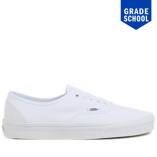 Grade School Vans Authentic Shoes - True White