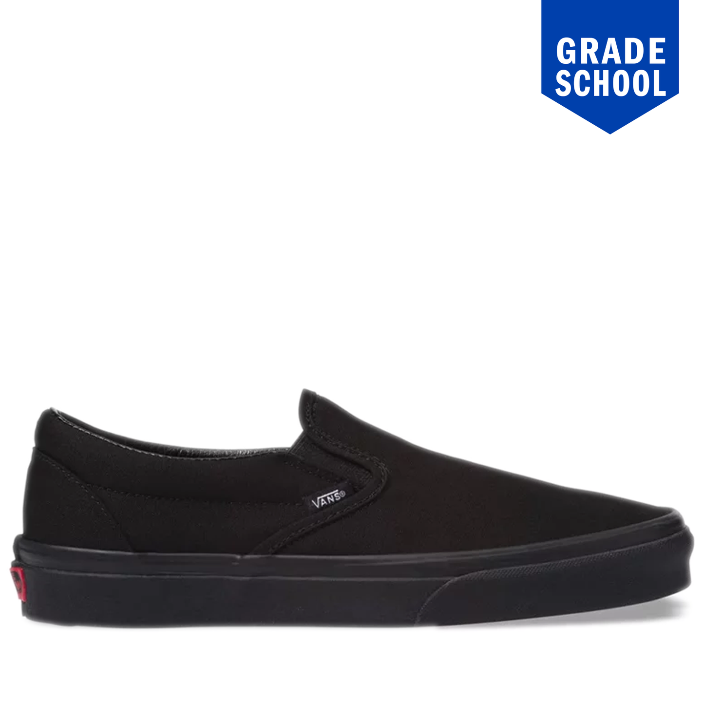 Grade School Vans Classic Slip-On Shoes - Black/ Black