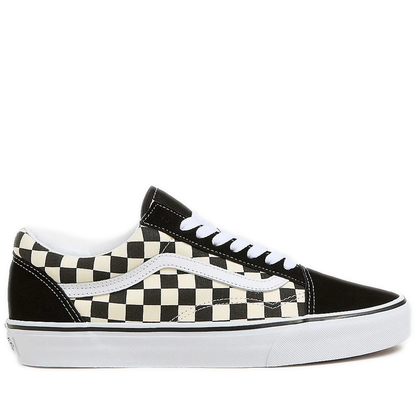 Men's Vans Old Skool Primary Check Shoes- Black/  White