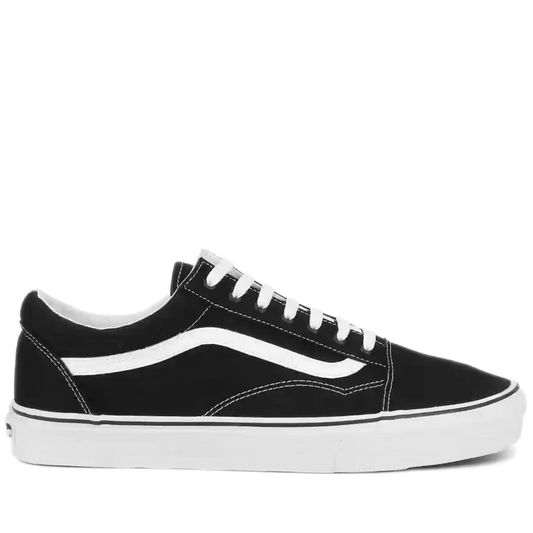 Men's Vans Old Skool Canvas Shoes - Black/ White