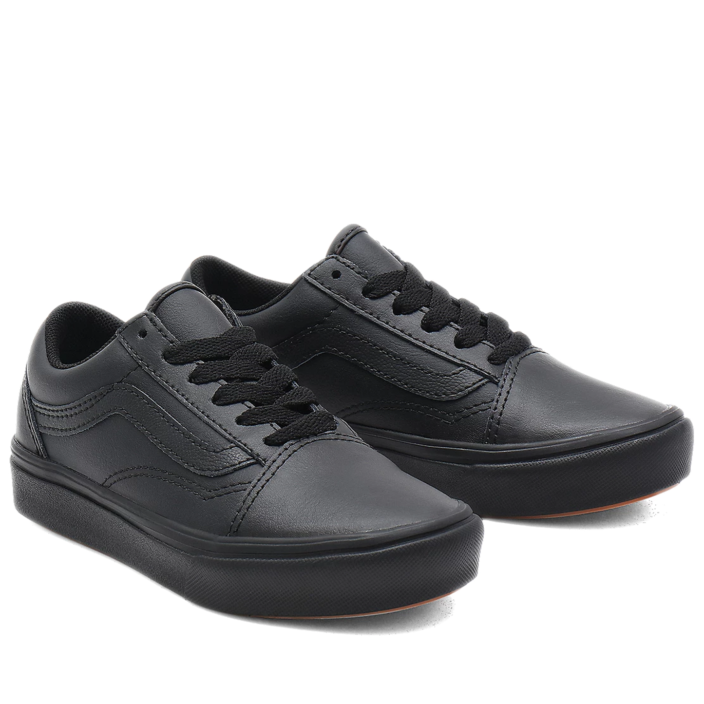 Grade School Vans Old Skool Shoes - Black/ Classic Tumble