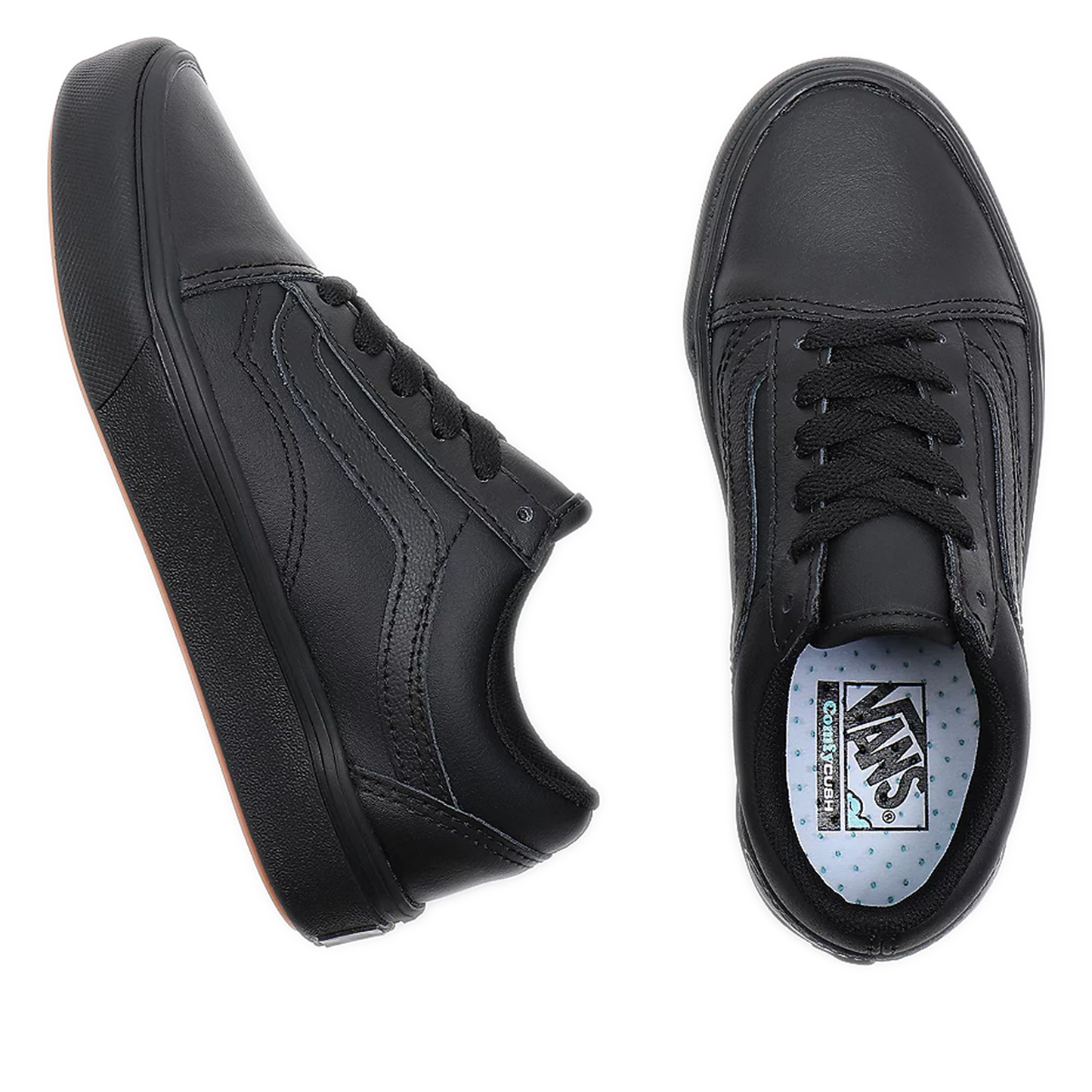 Grade School Vans Old Skool Shoes - Black/ Classic Tumble