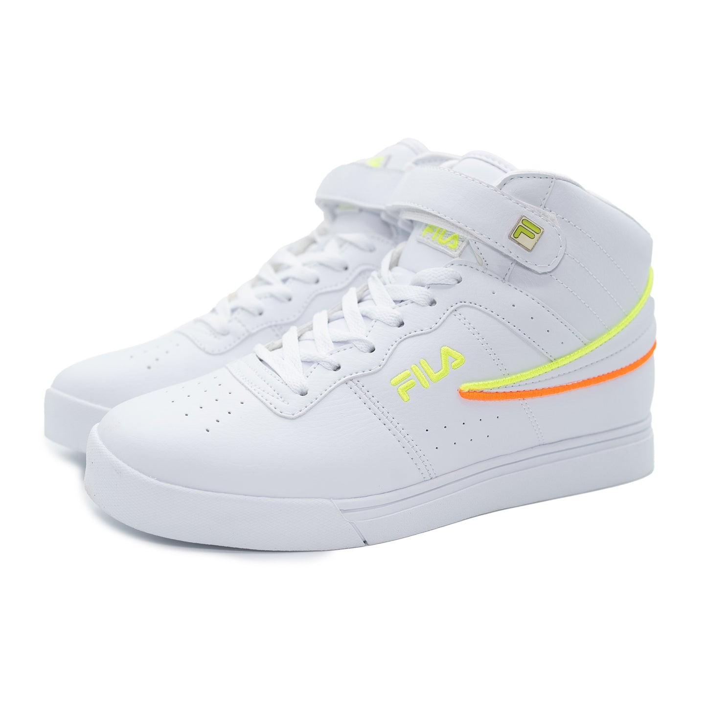 Men's Fila Vulc 13 Outline Updo - White/ Safety Yellow