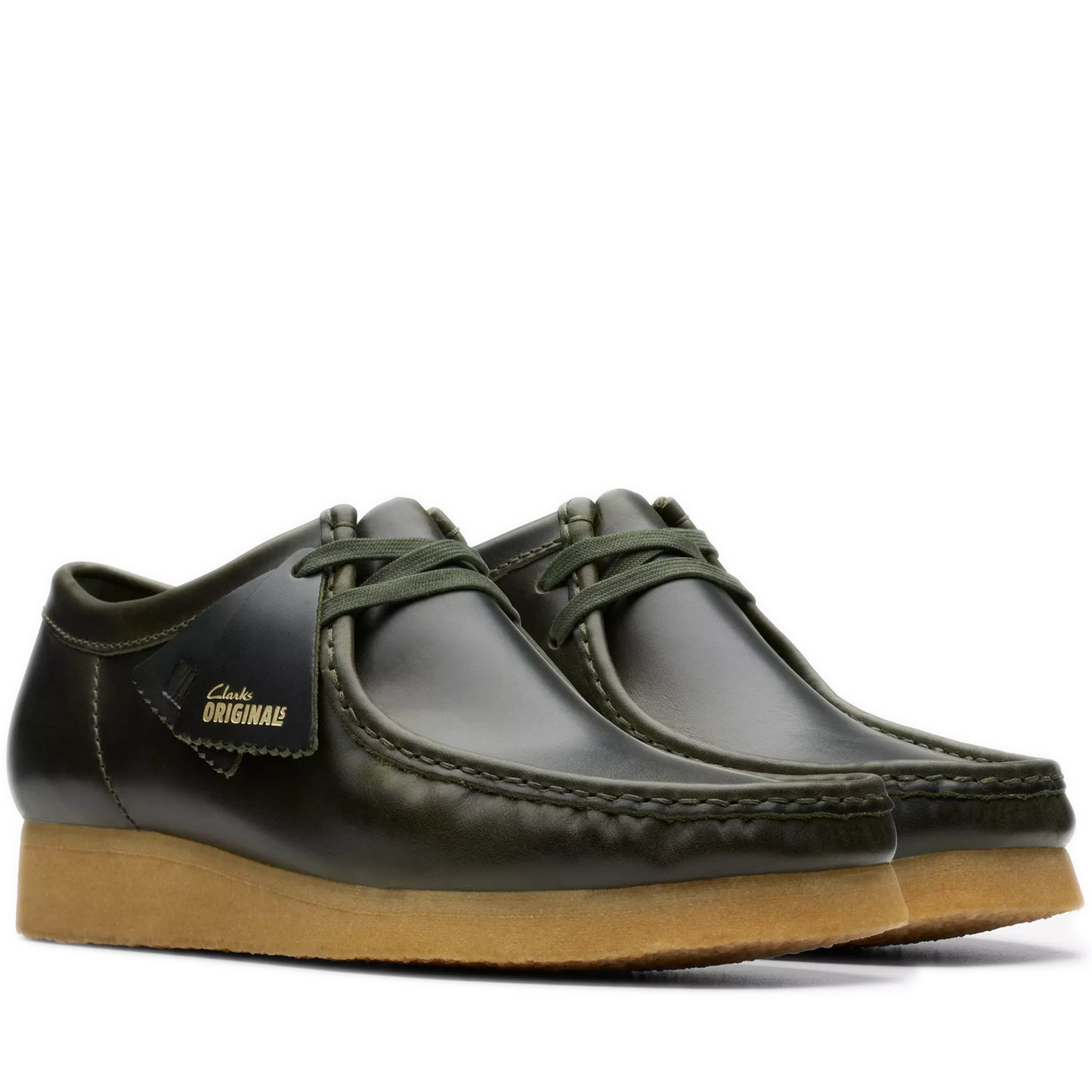 Men's Clarks Wallabee - Forest Green Leather