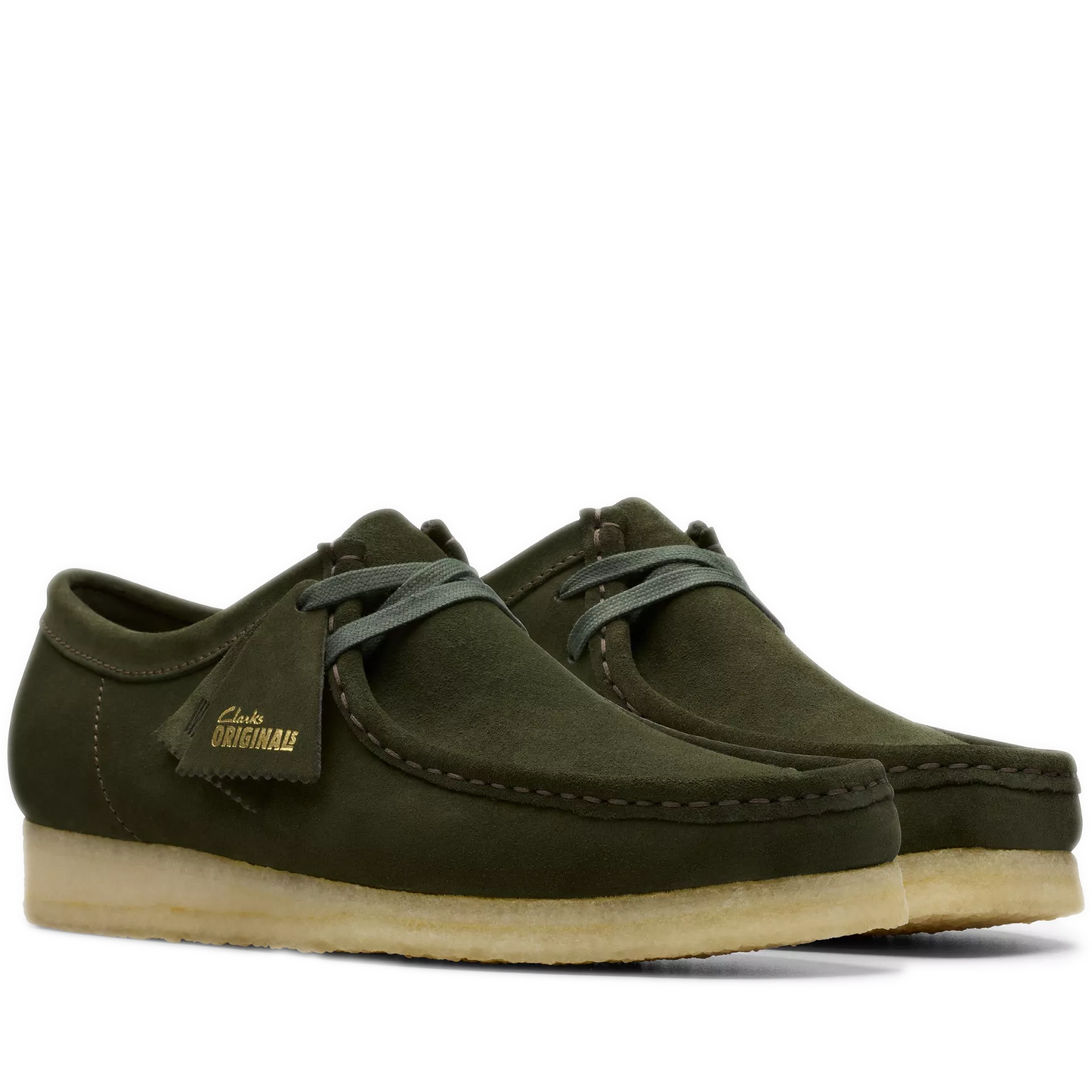 Men's Clarks Wallabee Low - Forest Green Suede