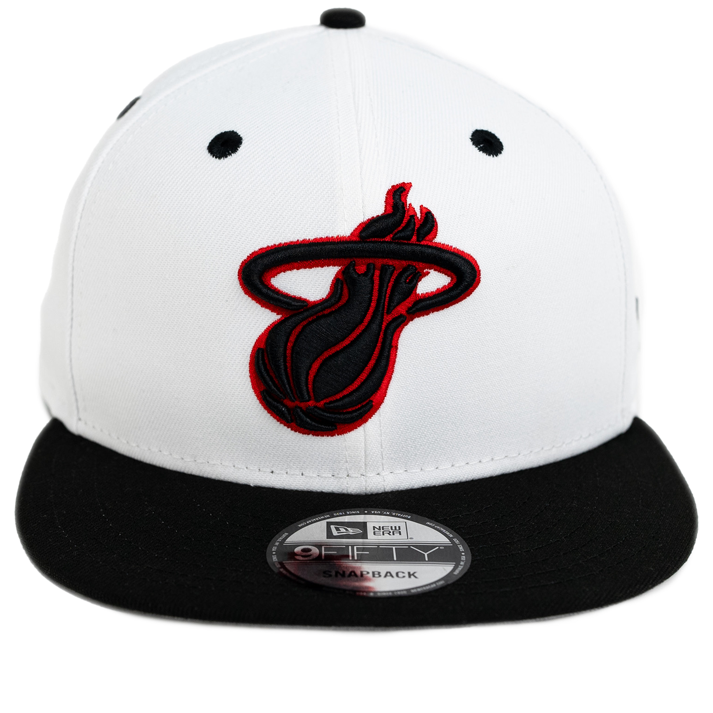 New Era Miami Heat 9FIFTY Adjustable Hat - White/ Black