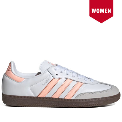 Women's Adidas Samba OG Shoes - Cloud White/Clear Orange/Semi Coral