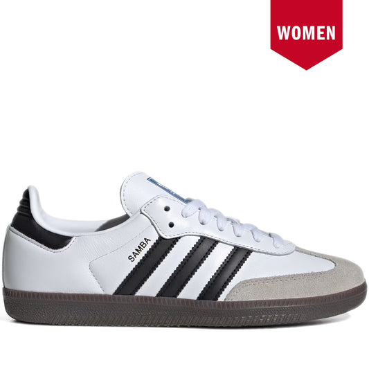 Women's Adidas Samba OG Shoes - Cloud White/Core Black/Gum