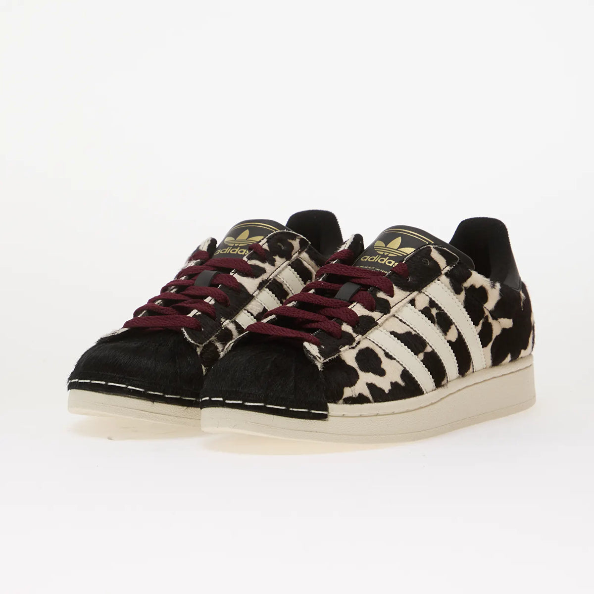 Women's Adidas Superstar II - Core Black/ Off White/ Maroon