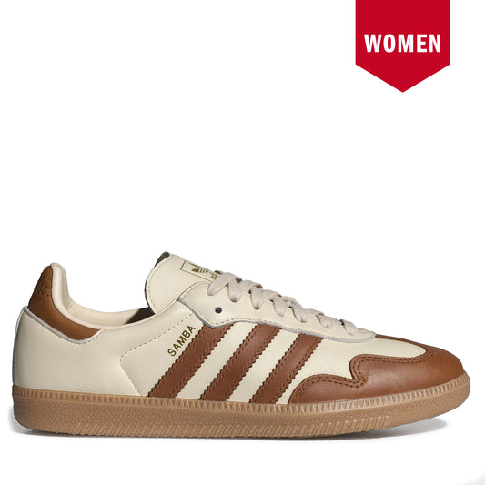 Women's Adidas Samba OG - Wonder White / Dusky Bronze / Gold Metallic