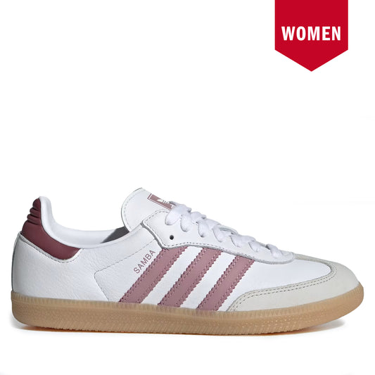Women's Adidas Samba OG - Cloud White / Magic Mauve / Burgundy
