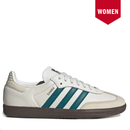 Women's Adidas Samba OG - Cloud White / Legacy Teal / Wonder White Cloud White Legacy Teal Wonder White