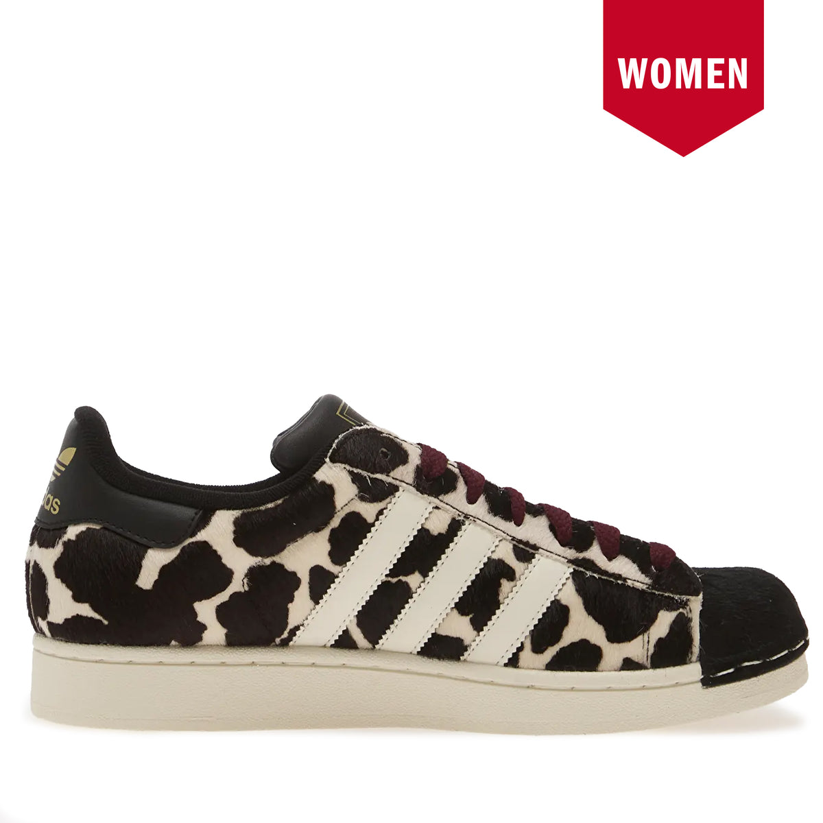 Women's Adidas Superstar II - Core Black/ Off White/ Maroon
