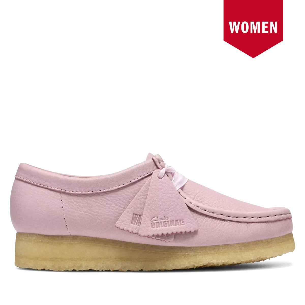 Women's Clarks Wallabee - Baby Pink Leather