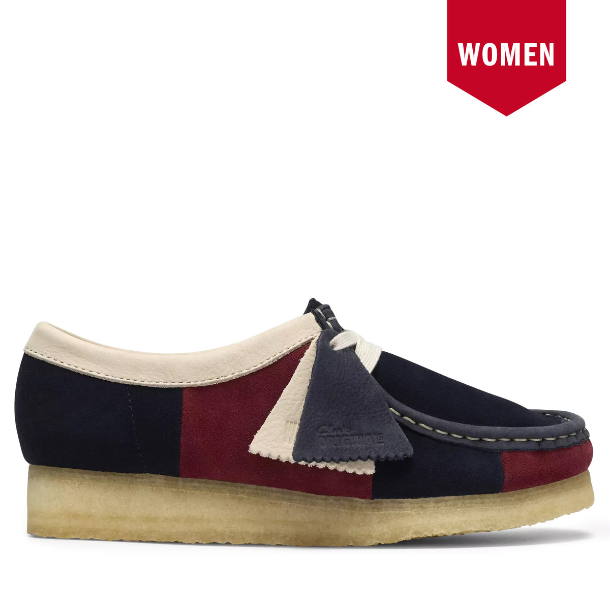 Women's Clarks Wallabee - Navy Stripe