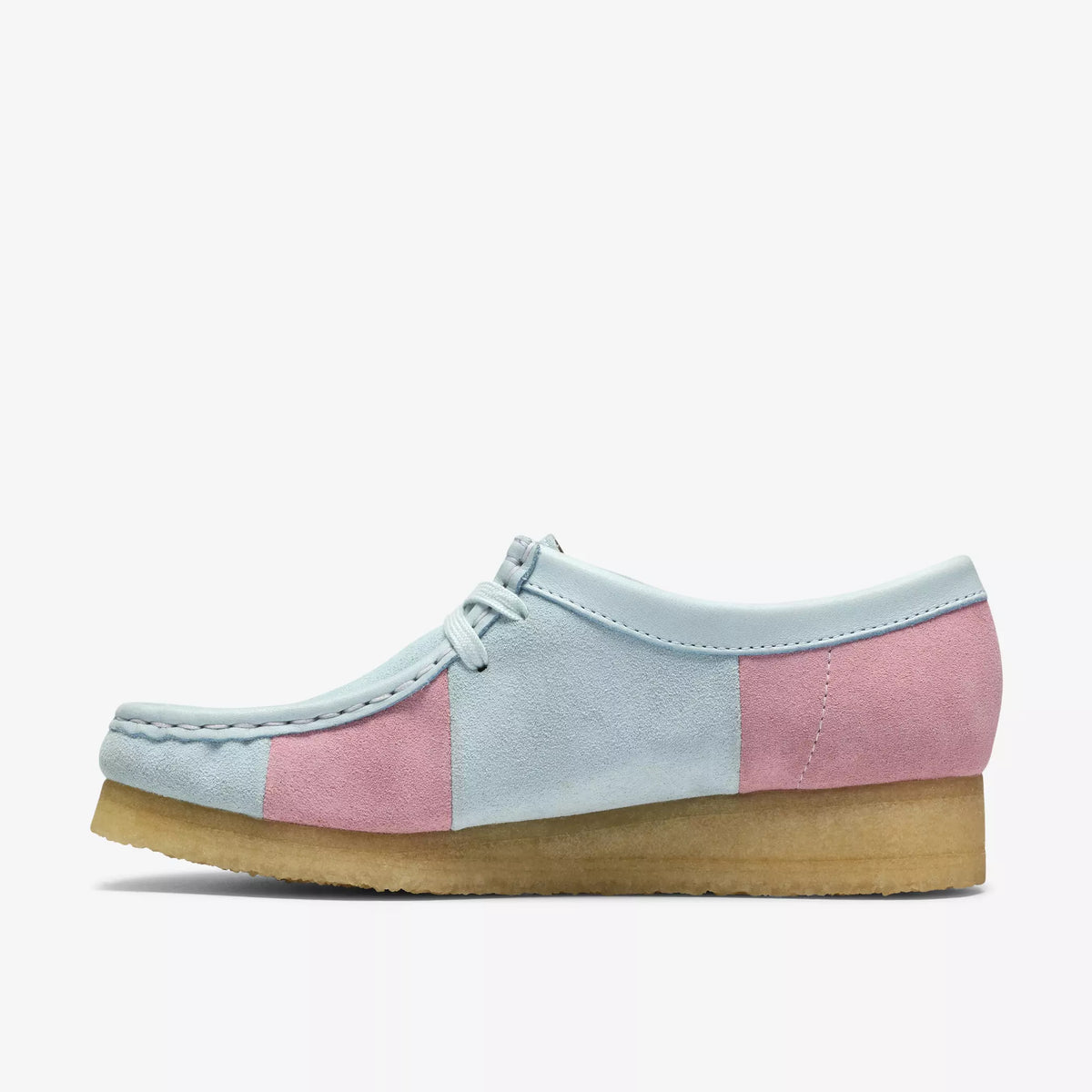 Women's Clarks Wallabee - Pale Blue Stripe