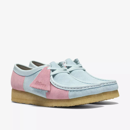 Women's Clarks Wallabee - Pale Blue Stripe