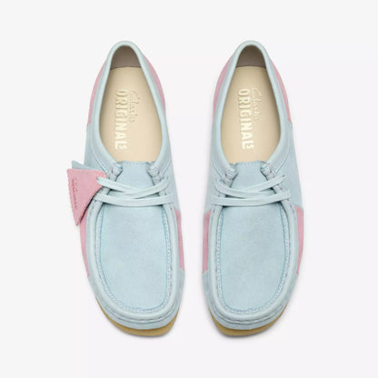Women's Clarks Wallabee - Pale Blue Stripe