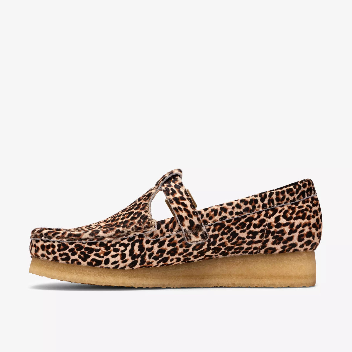 Women's Clarks Wallabee T Bar - Leopard Print