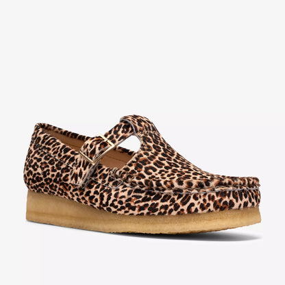 Women's Clarks Wallabee T Bar - Leopard Print
