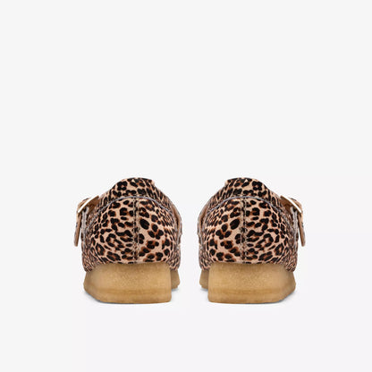 Women's Clarks Wallabee T Bar - Leopard Print