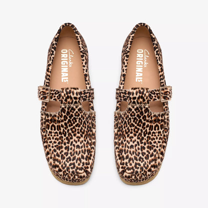 Women's Clarks Wallabee T Bar - Leopard Print